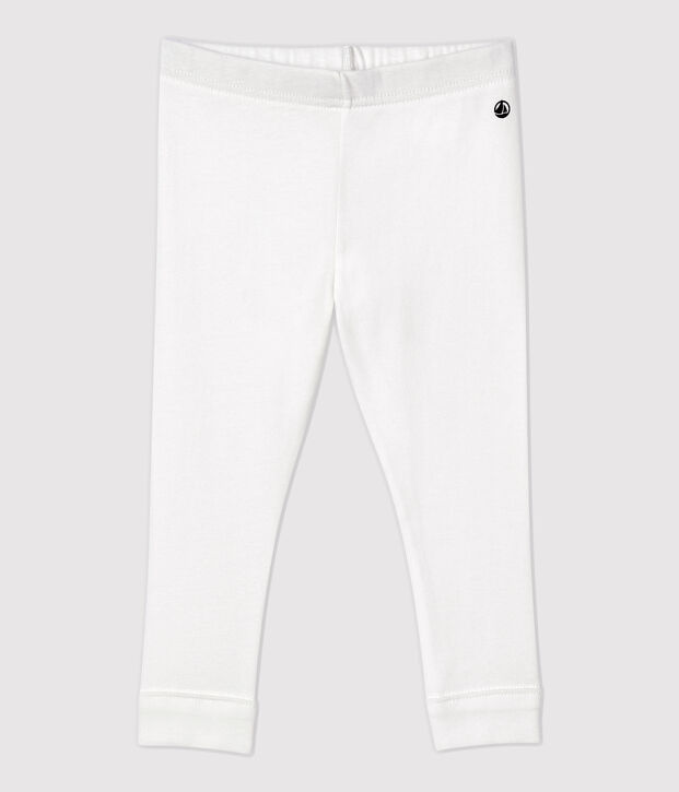 Leggings de algod&oacute;n de beb&eacute; blanco