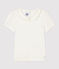 Camiseta de manga corta de algodón orgánico de niña blanco MARSHMALLOW