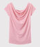 Camiseta de lino con cuello redondo rosa BABYLONE/gris ARGENT
