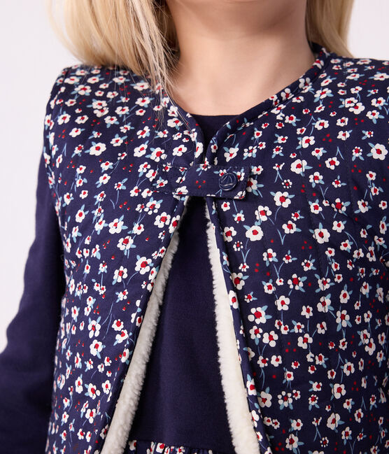 Chaleco infantil estampado de popelina de algodón y borreguito azul SOIR/ MULTICO