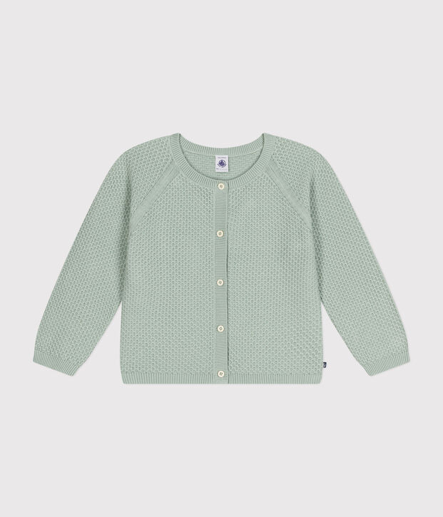 C&aacute;rdigan de algod&oacute;n para ni&ntilde;a verde