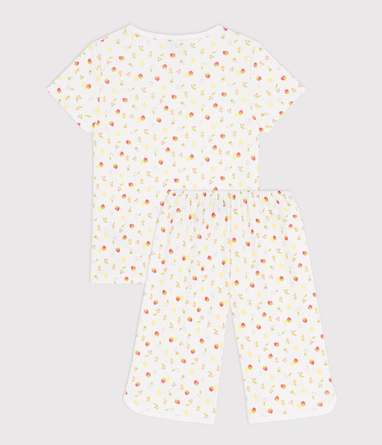 Pijama pirata infantil de algod&oacute;n con estampado de frutas blanco MARSHMALLOW/blanco MULTICO