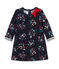 Vestido de bebé niña en túbico estampado azul SMOKING/blanco MULTICO