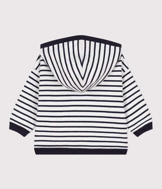 Sudadera con capucha de jersey grueso para bebé blanco MARSHMALLOW/azul SMOKING