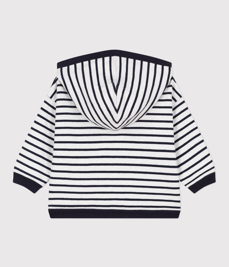 Sudadera con capucha de jersey grueso para beb&eacute; blanco/azul