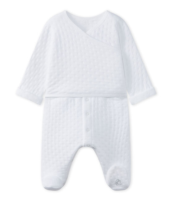 Pijama bebé mixto en túbico acolchado blanco ECUME