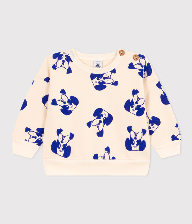 Sudadera de mulet&oacute;n estampada para beb&eacute; crudo/multicolor
