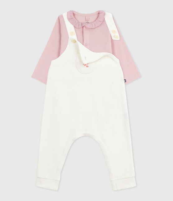 Conjunto de peto de algodón liso con detalles refinados para bebé MILK/ JOLI