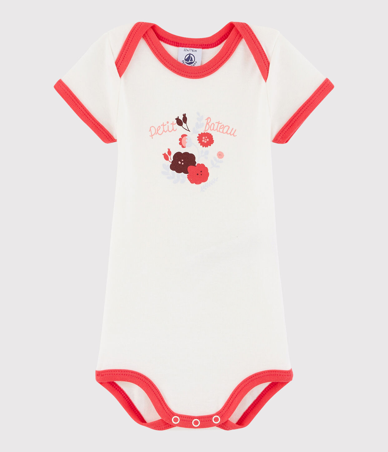Bodi de manga corta de bebé niño blanco