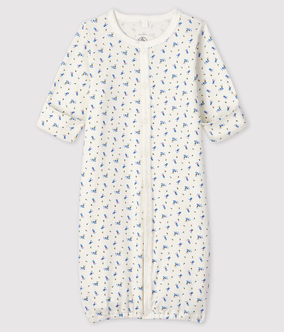Mono saco con flores de bebé de algodón orgánico blanco MARSHMALLOW/blanco MULTICO