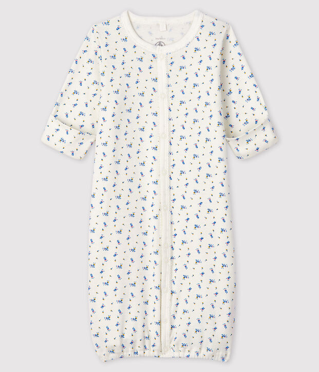 Mono saco de tejido acanalado con estampado de flores para beb&eacute; ni&ntilde;a blanco/multicolor