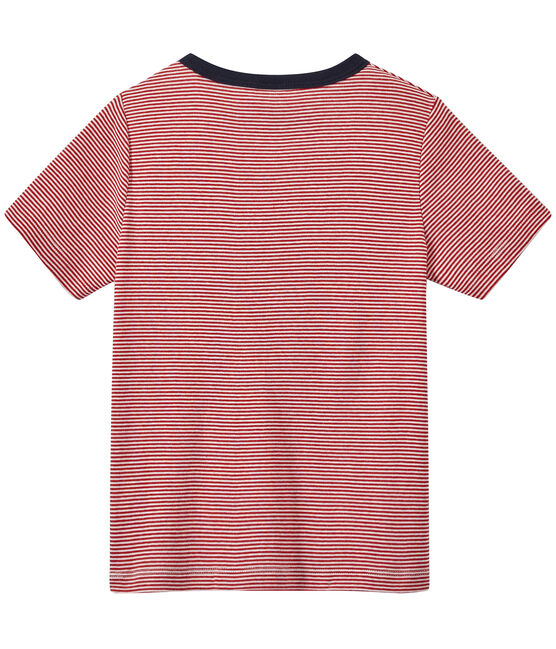 Camiseta de niño milrayas rojo TERKUIT/blanco MARSHMALLOW