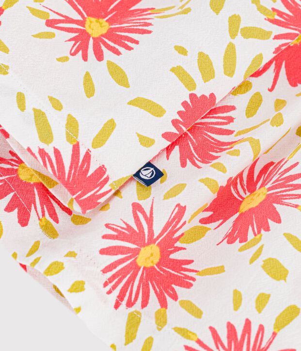 Vestido de algod&oacute;n estampado de manga corta para beb&eacute; blanco/multicolor