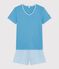 Pyjama short Femme en coton azul/multicolor