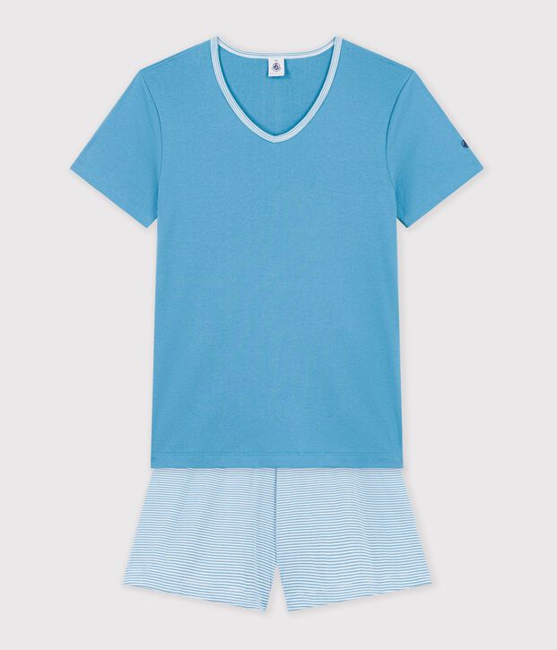 Pyjama short Femme en coton azul/multicolor