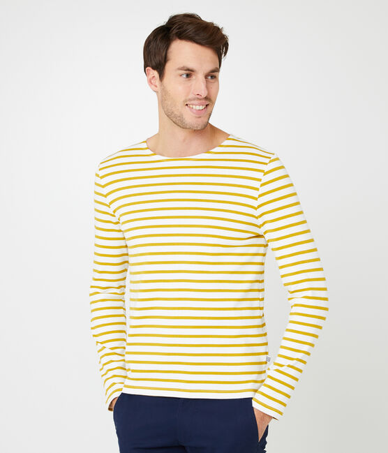 Jersey marinero icónico para hombre blanco MARSHMALLOW/amarillo BAMBOO