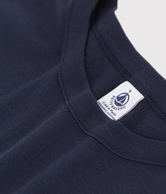 Camiseta L'ICONIQUE con cuello redondo de algodón de mujer azul SMOKING