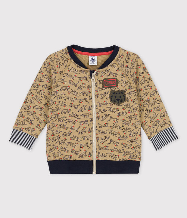 Chaqueta de b&eacute;isbol de mulet&oacute;n de beb&eacute;. beige/multicolor