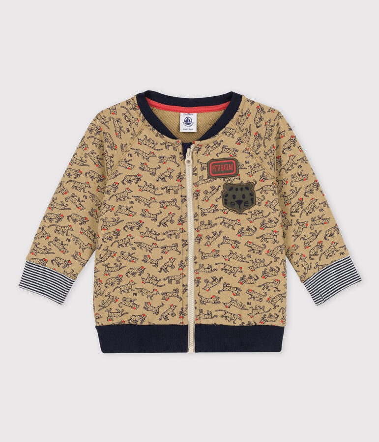 Chaqueta de b&eacute;isbol de mulet&oacute;n de beb&eacute;. beige/multicolor