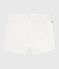 Shorts de seersucker a rayas para bebé blanco ECUME