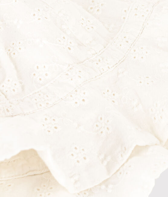 Capelina de bordado inglés para bebé blanco MARSHMALLOW