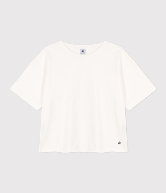 Camiseta LE BOXY de algodón para mujer blanco MARSHMALLOW