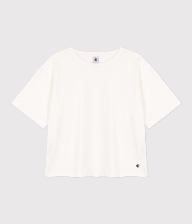 Camiseta LE BOXY de algod&oacute;n para mujer blanco