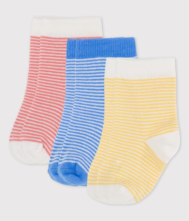 Juego de 3 pares de calcetines para beb&eacute; multicolor