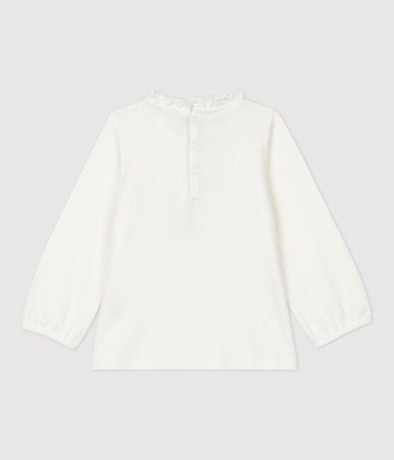 Blusa de algodón de bebé. blanco MARSHMALLOW