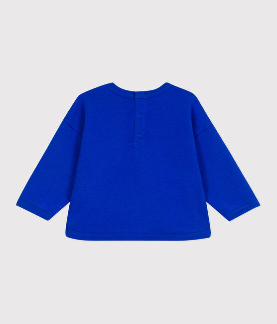 Sudadera de bebé de algodón liso azul PERSE