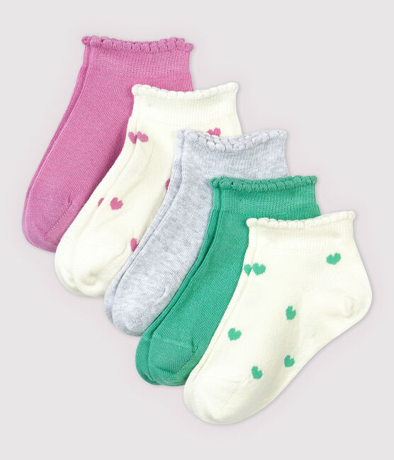 Lote de 5 pares de calcetines cortos de niña variante 2