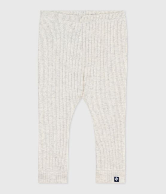 Leggings lisos de algodón para bebé beige MONTELIMAR CHINE