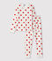 Pijama infantil de niño con corazones de punto blanco MARSHMALLOW/rojo TERKUIT