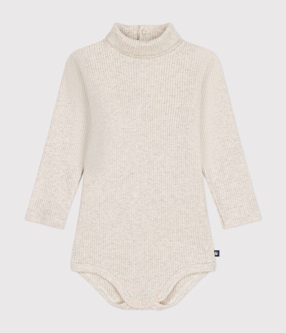 Body de manga larga con cuello vuelto para bebé beige MONTELIMAR CHINE