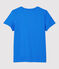 Camiseta RECTA con cuello redondo de algodón orgánico de mujer azul BRASIER