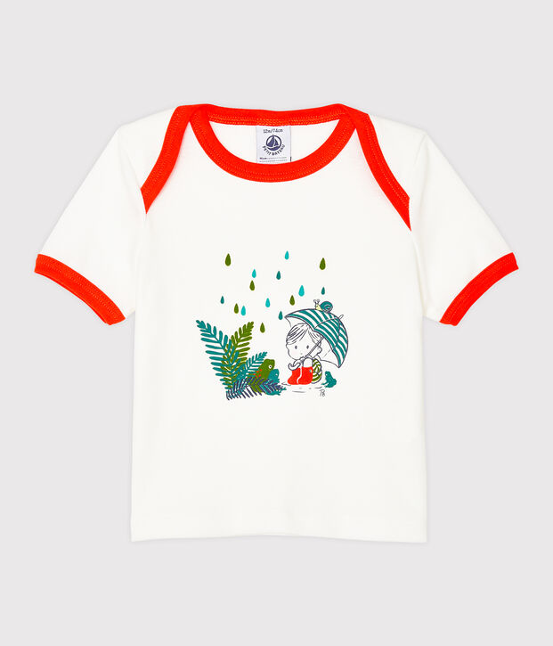 Camiseta de manga corta para beb&eacute; ni&ntilde;o blanco