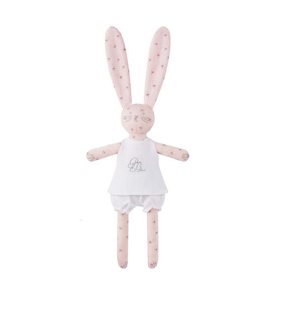 Doudou conejito estampado rosa VIENNE/blanco MULTICO