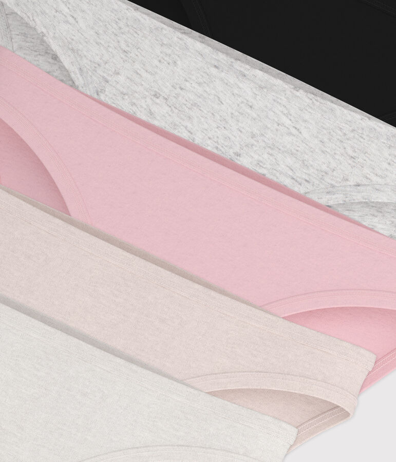 Pack de 5 braguitas de algod&oacute;n fino para mujer multicolor