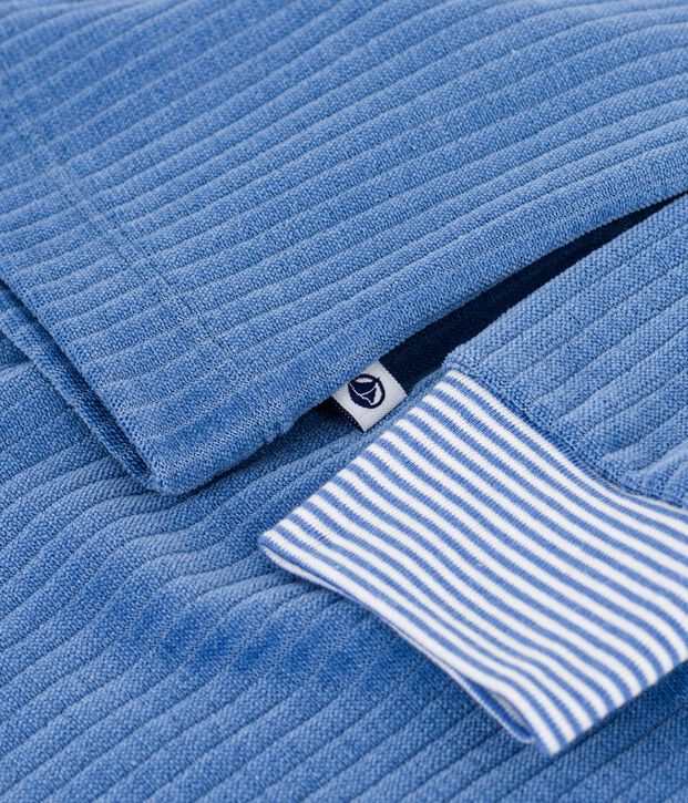 Pijama infantil liso de pana azul