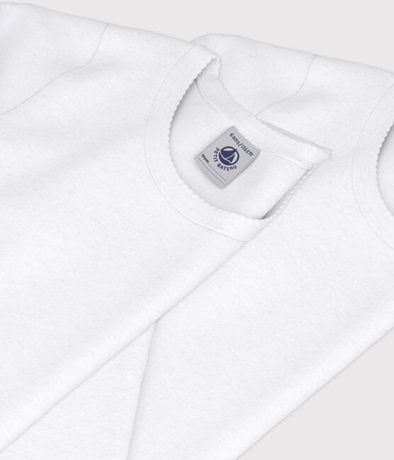 Lote de 2 camisetas blancas de manga larga de niña variante 1