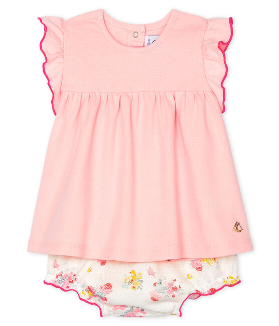 Conjunto de dos piezas para bebé niña rosa MINOIS/blanco MULTICO