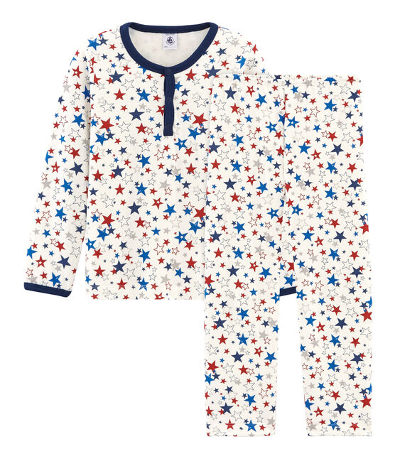Pijama de tela túbica para niño blanco MARSHMALLOW/blanco MULTICO