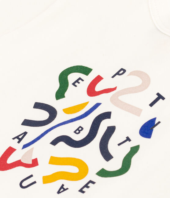 Camiseta de manga corta de jersey ligero para bebé blanco MARSHMALLOW