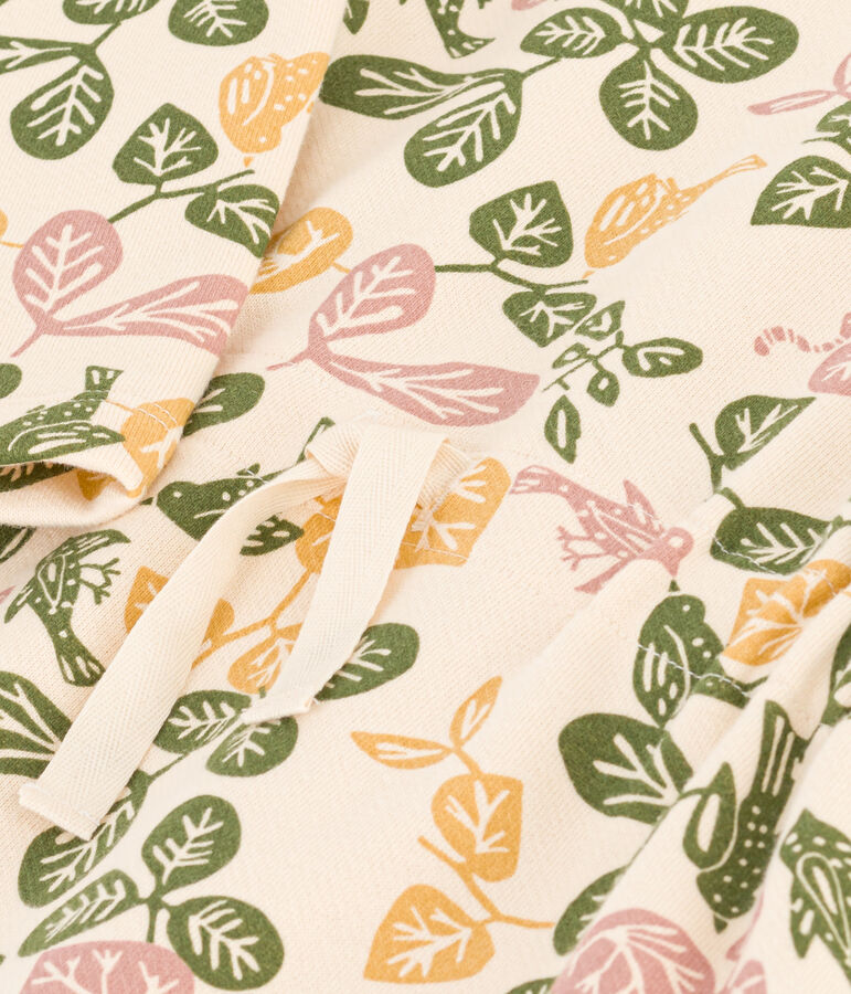 Vestido estampado de manga larga de mulet&oacute;n de ni&ntilde;a crudo/rosa/multicolor