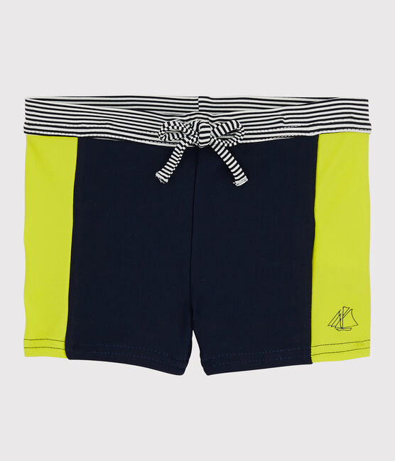 Short de baño ecorresponsable para bebé niño azul SMOKING/amarillo JAUNE
