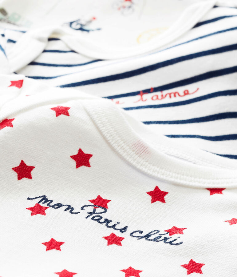 Tres bodis de manga corta para beb&eacute; ni&ntilde;o multicolor