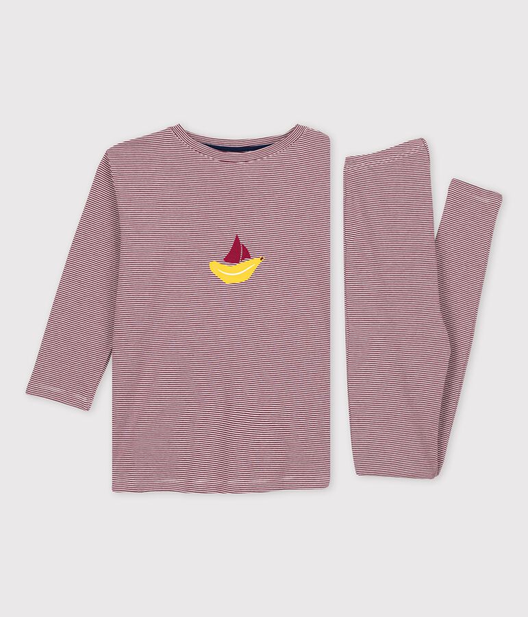 Pijama Tajinebanane x Petit Bateau rojo/blanco