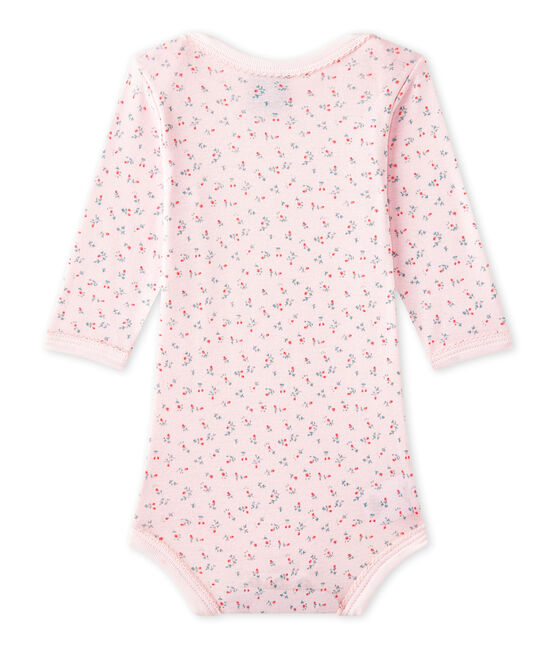 Body de manga larga estampado para bebé niña rosa VIENNE/blanco MULTICO