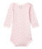 Body de manga larga estampado para bebé niña rosa VIENNE/blanco MULTICO