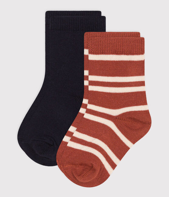 2 pares de calcetines de algodón a rayas para bebé variante 1